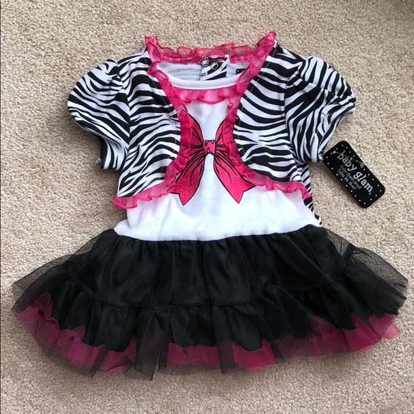 Other - New with tags baby glam zebra printed dress